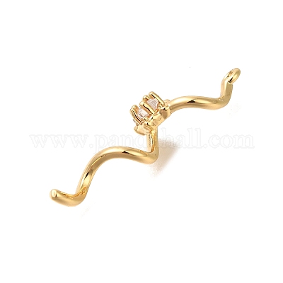 Латунные микропаве прозрачные подвески с фианитом KK-M301-13G-1