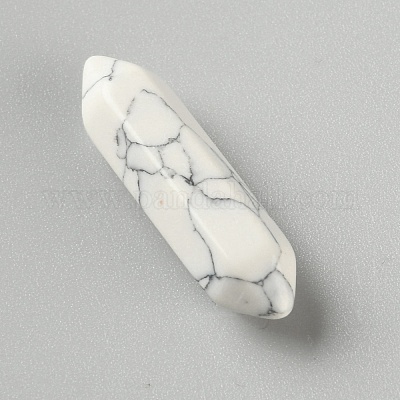 Граненый без отверстия натуральный говлит с двойными концами&nbsp;LS-G-WH0016-03-1