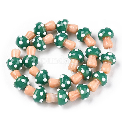 Бусы лэмпворк ручной работы LAMP-N024-09E-1