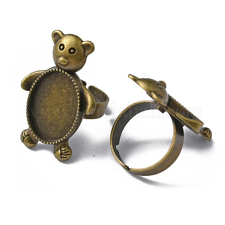 Регулируемые литые сеттинги площадку кольцо&nbsp;FIND-WH0110-472AB-1