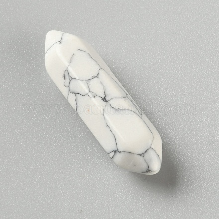 Граненый без отверстия натуральный говлит с двойными концами&nbsp;LS-G-WH0016-03-1