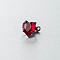 Stainless Steel Cubic Zirconia Heart Dermal Anchor Base/Top for Women Men, Stainless Steel Color, Red, 6mm