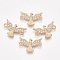 Alloy Links connectors, with Rhinestone, Bird, Crystal, Golden, 13.5x20x2mm, Hole: 1.8mm