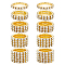 10Pcs 5 Styles Adjustable Alloy Rhinestone Finger Rings for Women, Elastic Rings, Golden, 3~15mm, Inner Diameter: 17~18.5mm, 2pcs/style