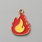 Firefighting Theme Alloy Enamel Pendants, Light Gold, Flame, 24.5x16.5x1.5mm, Hole: 2mm