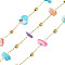 Ion Plating(IP) 304 Stainless Steel Chains, with Natural White Shell, Dyed, Beaded, with Spool, Unwelded, Colorful, 2~7.5x5~12x5~9.5mm
