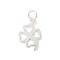 S925 Sterling Silver Pendant, Clover, Silver, 17.5x11.5x1mm