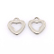 Tarnish Resistant 304 Stainless Steel Open Heart Charms, Hollow, Stainless Steel Color, 10x9x1mm, Hole: 1mm