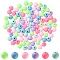 Round Spray Painted Fluorescent Acrylic Beads, Mixed Color, 10mm, Hole: 2mm, about 100pcs/50g