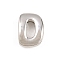 Brass Beads, Long-Lasting Plated, Rack Plating, Lead Free & Cadmium Free, Platinum, Letter D, 14x10x5.5mm, Hole: 11x3mm