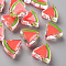 Transparent Enamel Acrylic Beads, Watermelon, Tomato, 23.5x25.5x9mm, Hole: 3.5mm