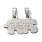 201 Stainless Steel Pendants, Puzzle with Word Charm, Laser Cut, Anti-Tarnish, Stainless Steel Color, 20x32x1mm, Hole: 7x3mm