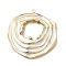 304 Stainless Steel Enamel Big Pendants, Flat Round, Ion Plating(IP), Real 18K Gold Plated, White, 55x52x7mm, Hole: 3mm