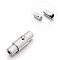 Tarnish Resistant Smooth 304 Stainless Steel Column Locking Tube Magnetic Clasps, Stainless Steel Color, 17x5.5mm, Hole: 2mm