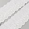 Cotton Embroidery Flower Lace Ribbon, Wave Edge Lace Trim, Clothes Accessories, White, 3-1/8 inch(80mm)