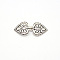 Eco-Friendly Zinc Alloy Hook Clasps, Heart, Antique Silver, 25.5x19x2mm, Hole: 1.8~2mm and 3mm, 25.5x19x2mm, Hole: 1.8~2mm