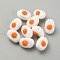 Handmade Lampwork Beads, Egg, Dark Orange, 7x17x12mm, Hole: 1.5mm