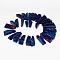 Electroplated Natural & Dyed Agate Bead Strands, Nuggets, Dark Blue, 23~57x12~18x9~16mm, Hole: 2mm, about 32~34pcs/strand, 11.5~14 inch