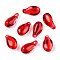 Glass Charms, Succulent, Teardrop, Red, 14.5x7.5x5mm, Hole: 1.2mm