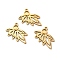 Ion Plating(IP) 304 Stainless Steel Pendant Rhinestone Settings, Hollow Leaf, Golden, Fit for 3mm Rhinestone, 14x16x2mm, Hole: 1.5mm