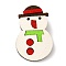 Christmas Theme PU Leather Brooch, Zinc Allloy Pin, Snowman, 46x29x3mm