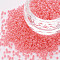 12/0 Imitation Jade Glass Seed Beads, Opaque Colours Luster, Round, Salmon, 2x1.5mm, Hole: 1mm, about 40000pcs/Pound