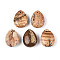 Natural Picture Jasper Pendants, Teardrop Charms, 23~23.5x17.5~18x8.5~9.5mm, Hole: 0.9~1mm