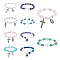10Pcs Natural Gemstone Beads Stretch Bracelets for Women Men, Cross, Mixed Color, Inner Diameter: 2 inch(5.2cm)