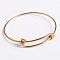 Adjustable 304 Stainless Steel Expandable Bangle Making, Golden, 55~57x63~65mm