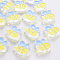Transparent Acrylic Beads, with Enamel, Bee, Yellow, 23.5x26x9mm, Hole: 3mm