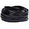 10M Folding PU Leather Cord, Flat, Black, 5x2mm, about 10.94 Yards(10m)/Set