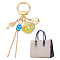 1Pc Zinc Alloy Shell Shape Keychains, with Resin and Polyester, Golden, 122.5mm