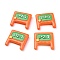 Opaque Resin Cabochons, Blackboard, Orange, 24x26x7mm