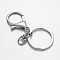 Alloy Split Key Rings, Keychain Clasp Findings, Platinum, 66mm
