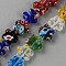 Millefiori Glass Beads Strands, Star, Colorful, 10x10x3mm, Hole: 0.7mm, about 38pcs/strand, 13.90''(35.3cm)