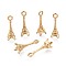304 Stainless Steel Pendants, Eiffel Tower Charm, Golden, 18x5.5~6x5.5~6mm, Hole: 1.8mm