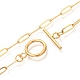 Унисекс вакуумное покрытие pvd нержавеющая сталь 304 цепочка-скрепка ожерелье NJEW-H215-04G-2