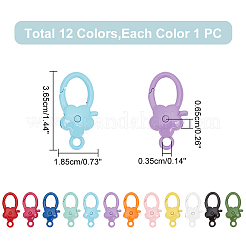 12 шт. 12-цветные застежки-клешни из цинкового сплава в форме цветка&nbsp;PALLOY-WR0001-10