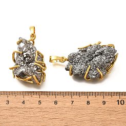 Гальванические натуральный druzy агата подвески&nbsp;G-K338-45G-07