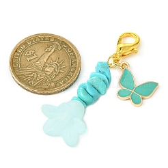 Украшение из подвески в форме бабочки из эмали из сплава и акрилового цветка&nbsp;HJEW-JM01556-01