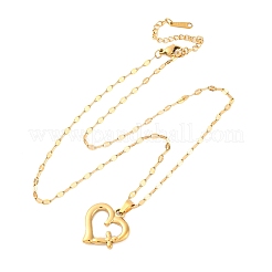 Ожерелье с подвеской из нержавеющей стали 201 для женщин&nbsp;NJEW-F335-02G-02