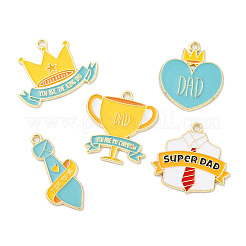 10 шт. 5 стиля подвески из сплава и эмали ко Дню отца&nbsp;ENAM-FP0002-18