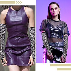 Перчатки из полиэстера с рыбьей чешуей&nbsp;AJEW-WH20006-222C