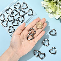 20 шт. Кольца пружинные со стразами из цинкового сплава&nbsp;FIND-SP0004-36B