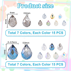 210шт 14 цвета гальванические прозрачные стеклянные бусины&nbsp;EGLA-PH0001-50