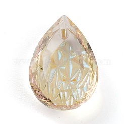 Подвески из тисненого стекла со стразами&nbsp;GLAA-J101-05B-001PS