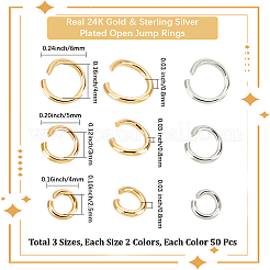 300 шт. 6 стиля стойки с покрытием из латуни соединительные кольца&nbsp;KK-BBC0023-06