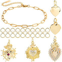 Наборы для самостоятельного изготовления браслета с подвесками в виде сердца&nbsp;DIY-BBC0002-78