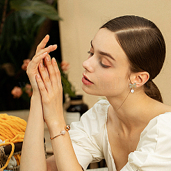 Фурнитура для сережек из латуни и циркония с покрытием стойки&nbsp;KK-DC0004-24