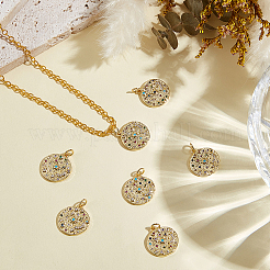 12шт латунные микропаве красочные кубические циркониевые подвески&nbsp;ZIRC-BBC0003-45